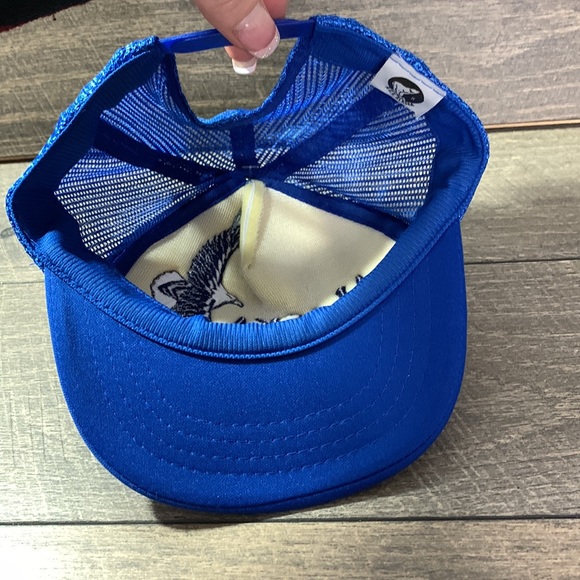 Vintage Alaska youth trucker blue embroidered eagle mesh back SnapBack 80’s hat - Picture 2 of 7